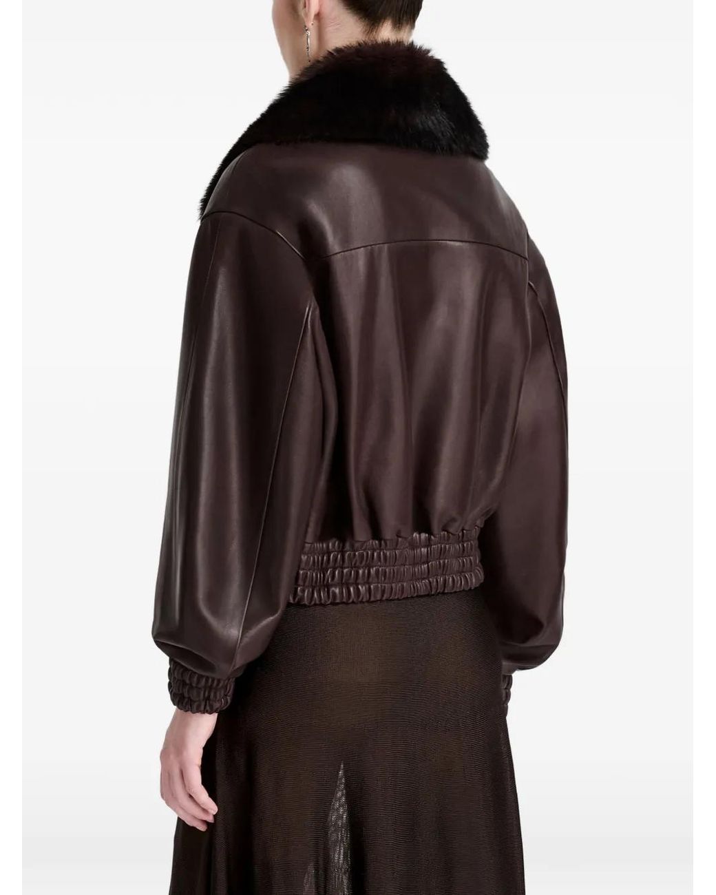 Nour Hammour Brown Ellery Aviator Bomber Jacket