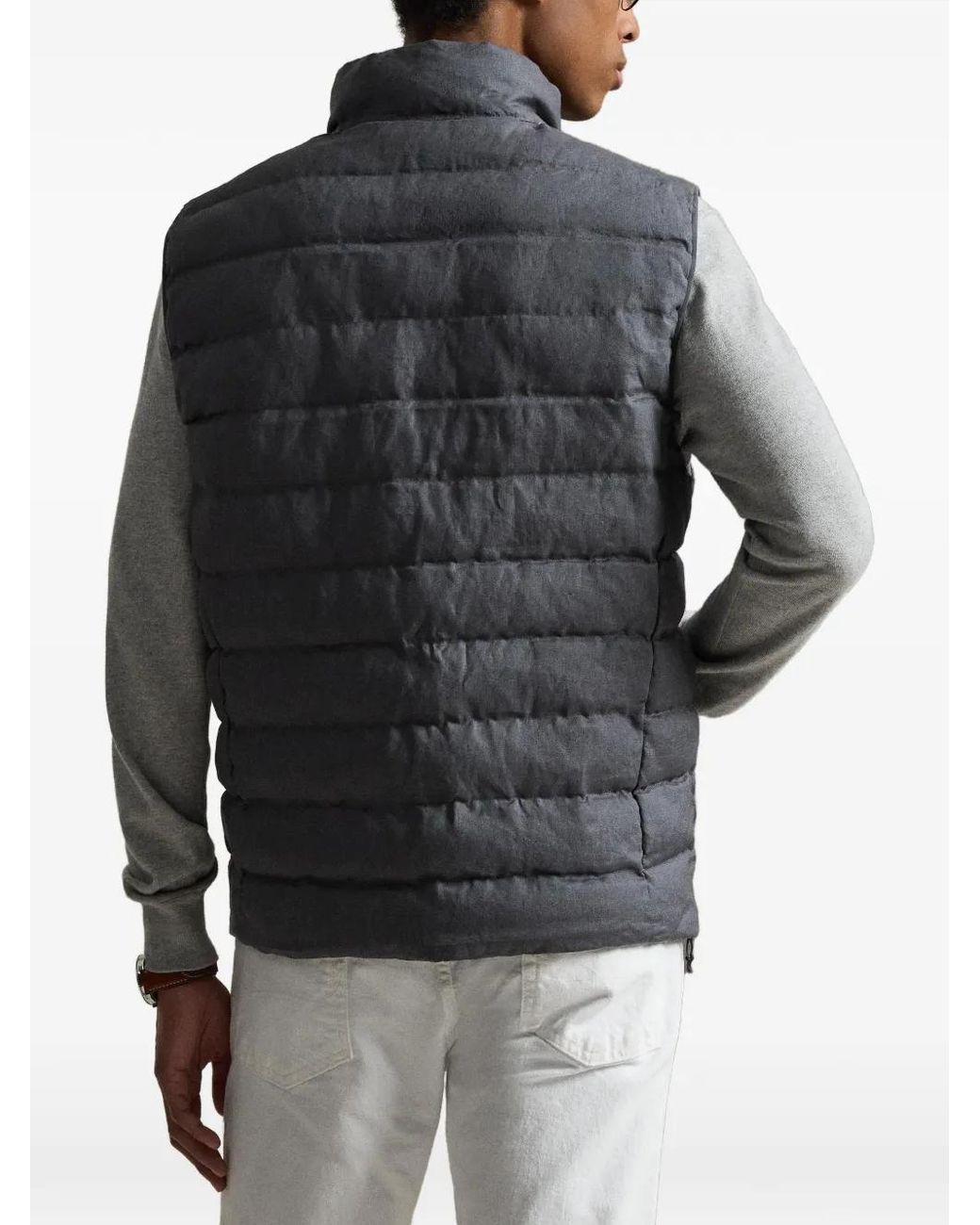 Polo Ralph Lauren Gray Woven Quilted Linen Gilet for men