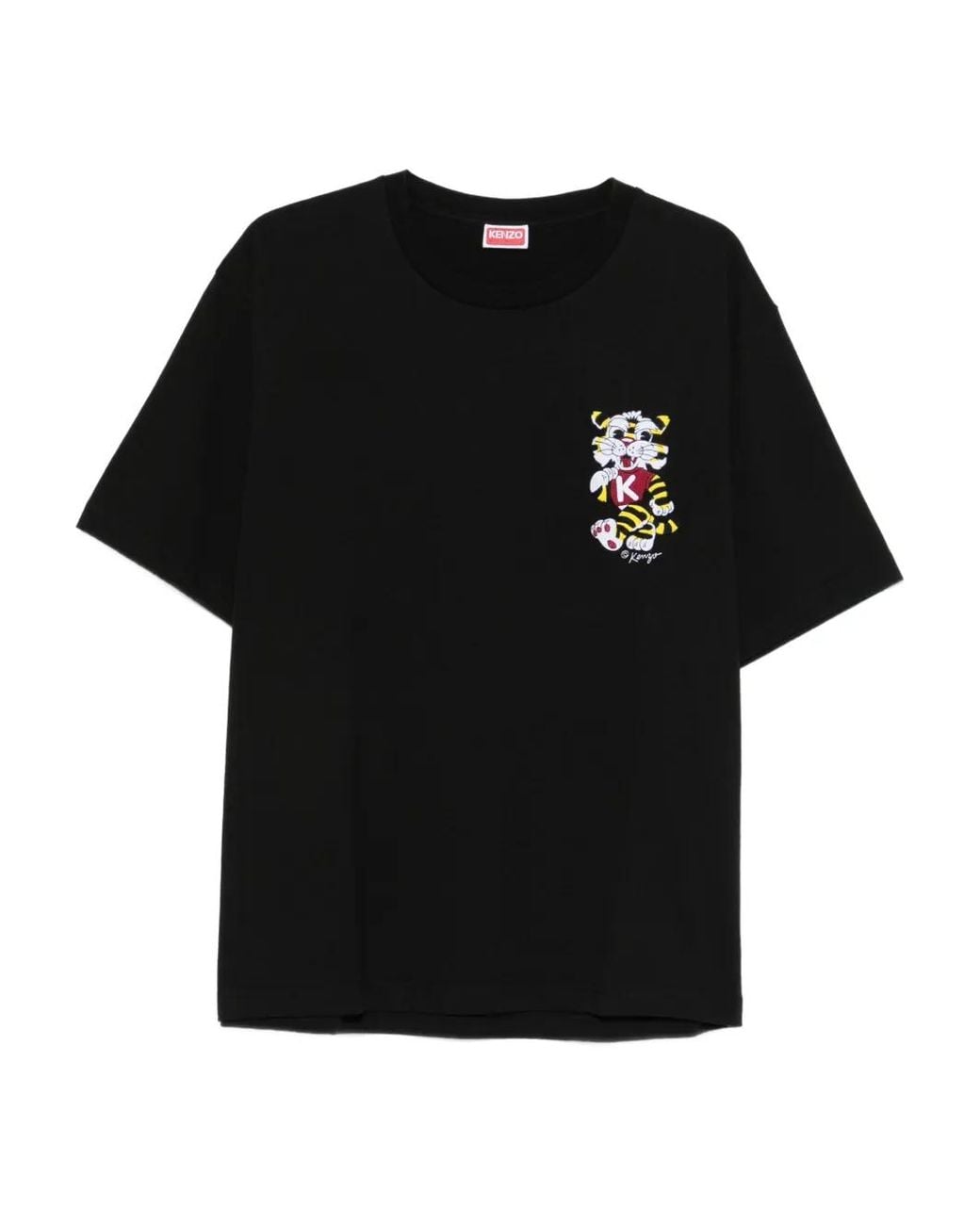 KENZO Black Embroidered T-Shirt for men
