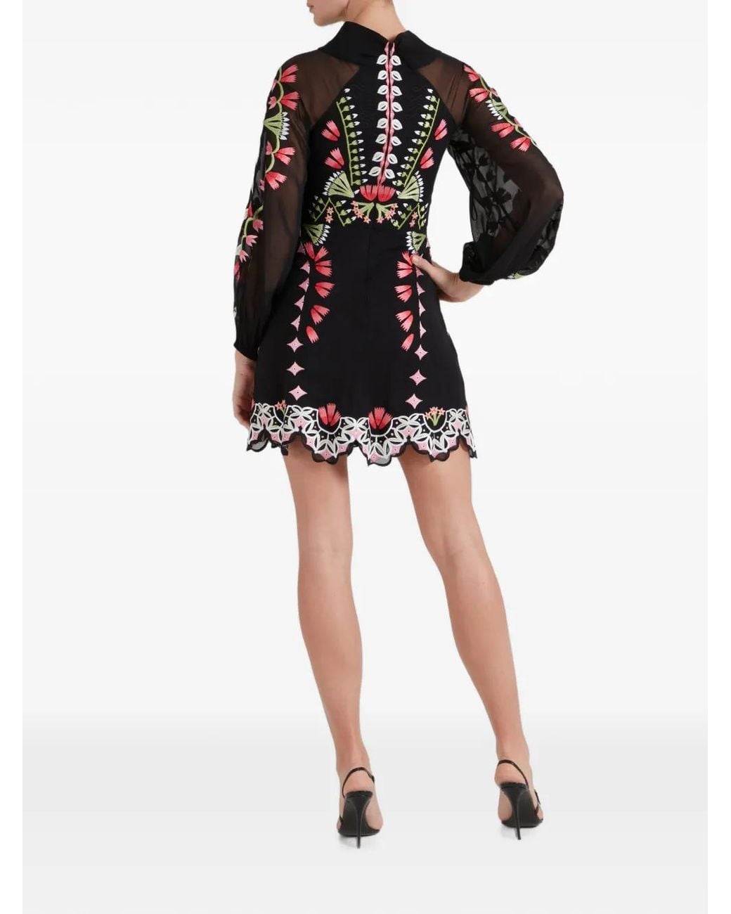 Temperley London White Rosalba Floral-Embroidered Mini Dress