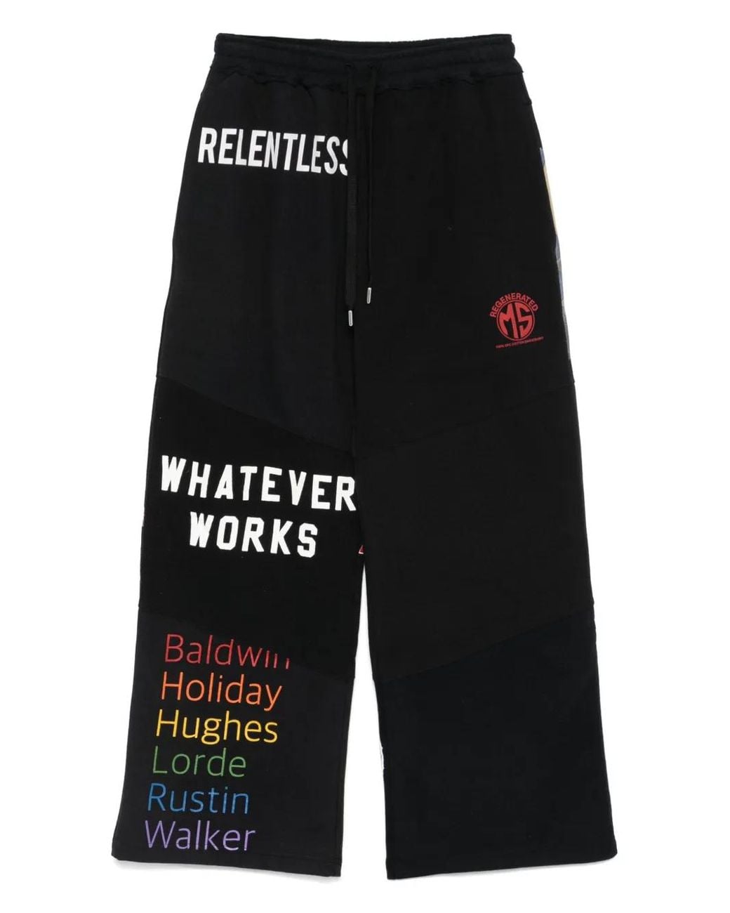 MARINE SERRE Black Regenerated Graphic Track Pants