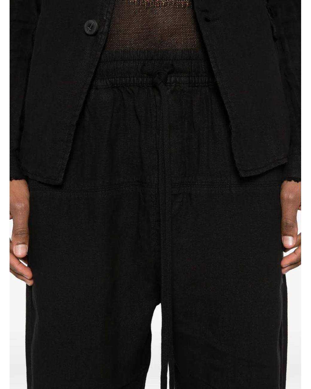Thom Krom Black Pantalon À Lien De Resserrage for men