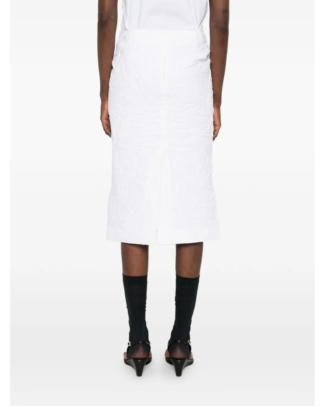 ShuShu/Tong White Crinkled-Effect Skirt