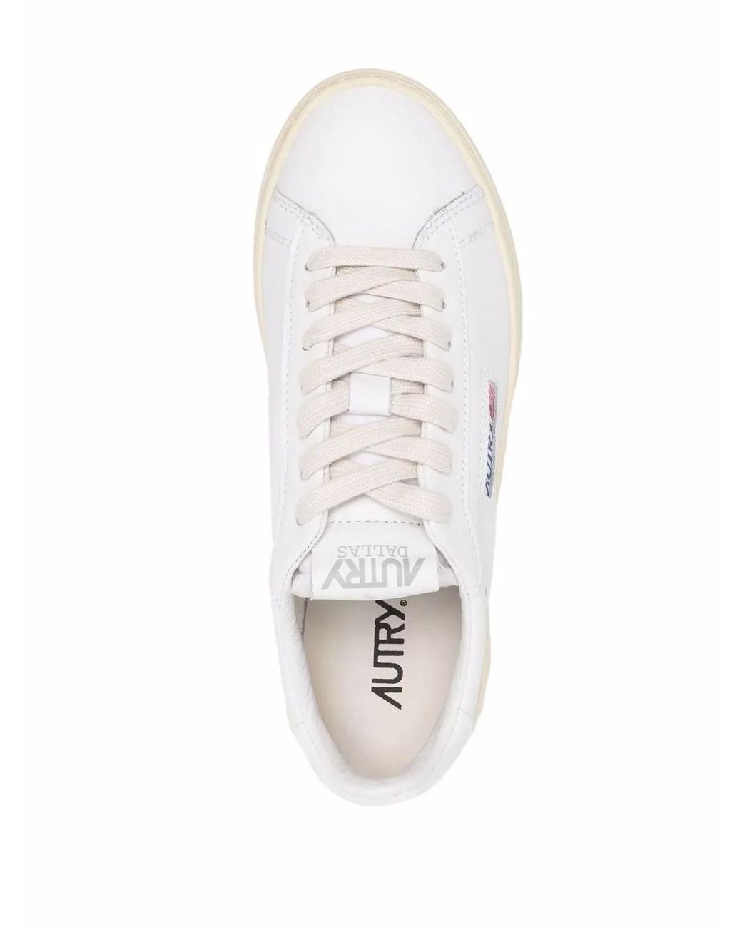 Autry White Dallas Logo-Patch Sneakers