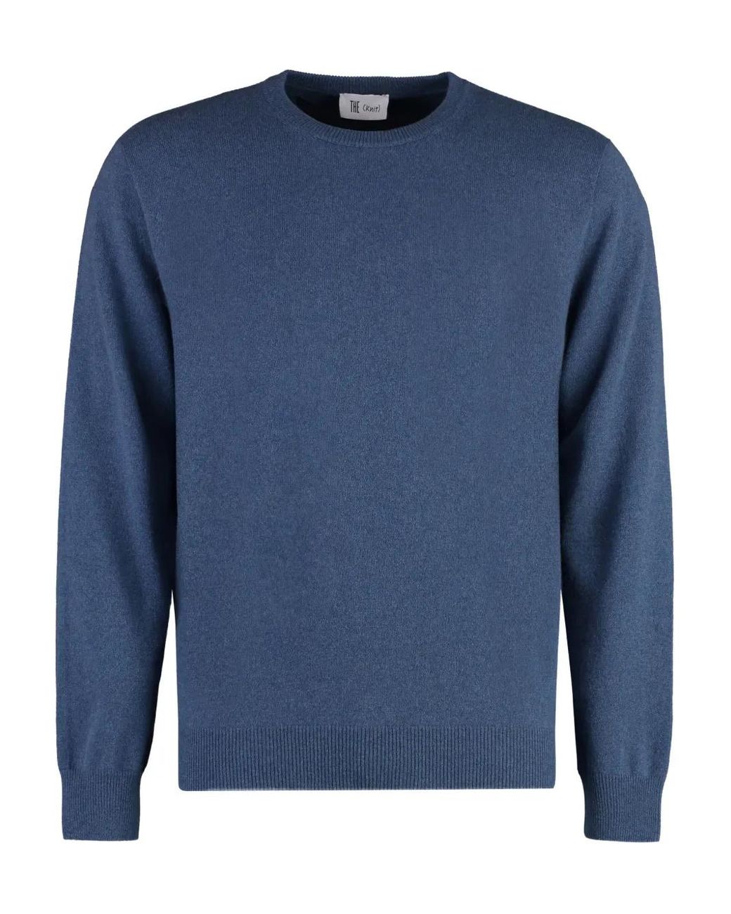 THE (Alphabet) Blue Ribbed-Knit Sweater for men