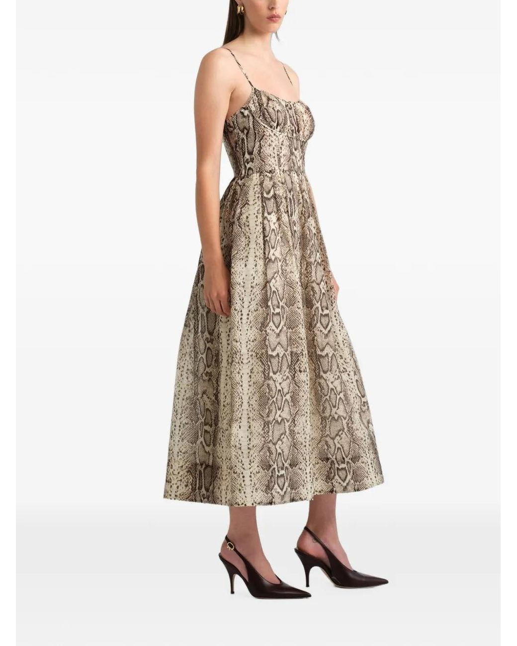 Cara Cara Natural Alba Snake-Print Midi Dress