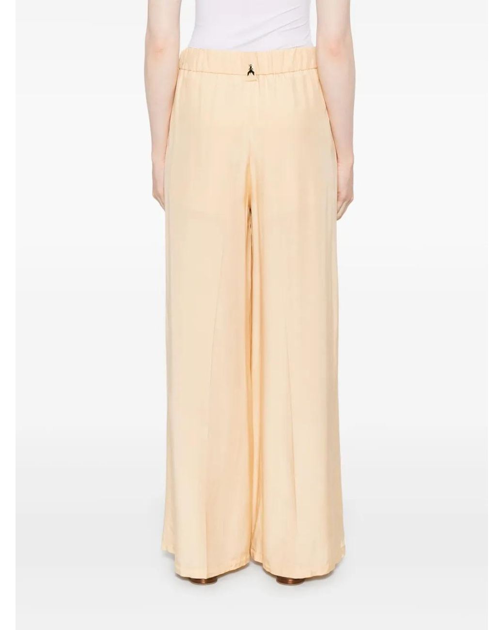 Patrizia Pepe Natural Logo-Plaque Palazzo Trousers