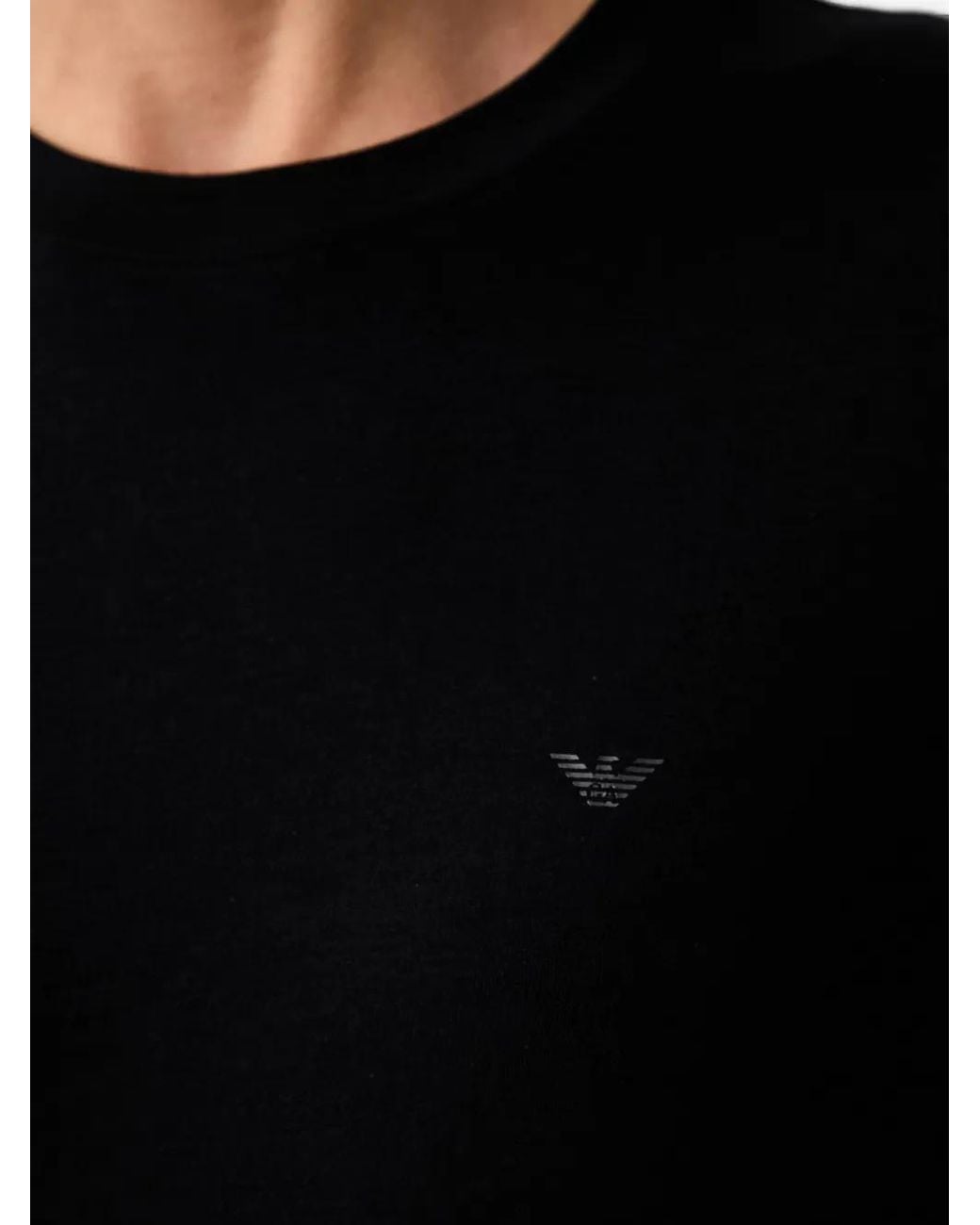 Emporio Armani Black Logo-Print Long-Sleeve T-Shirt