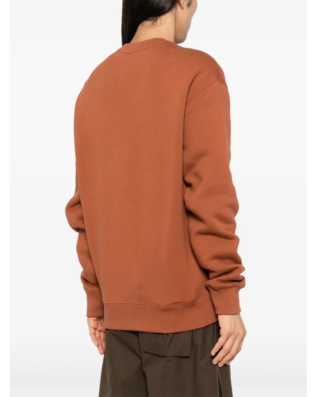 Maison Kitsuné Orange Handwriting Gingham Sweatshirt for men