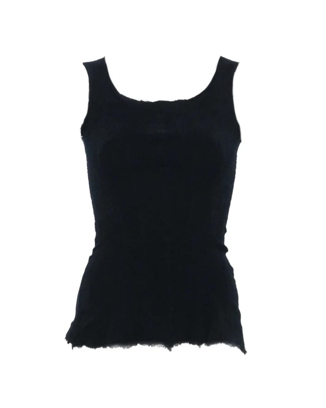Marc Le Bihan Black Raw-Edge Panelled Top