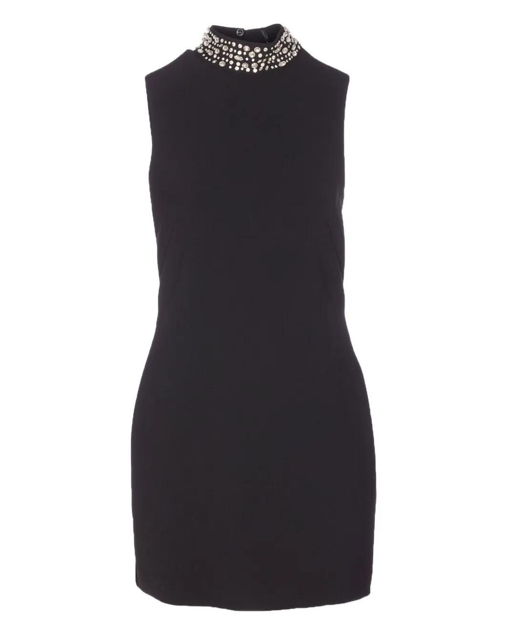 Liu Jo Black Mini Dress With Rhinestone Embellishments