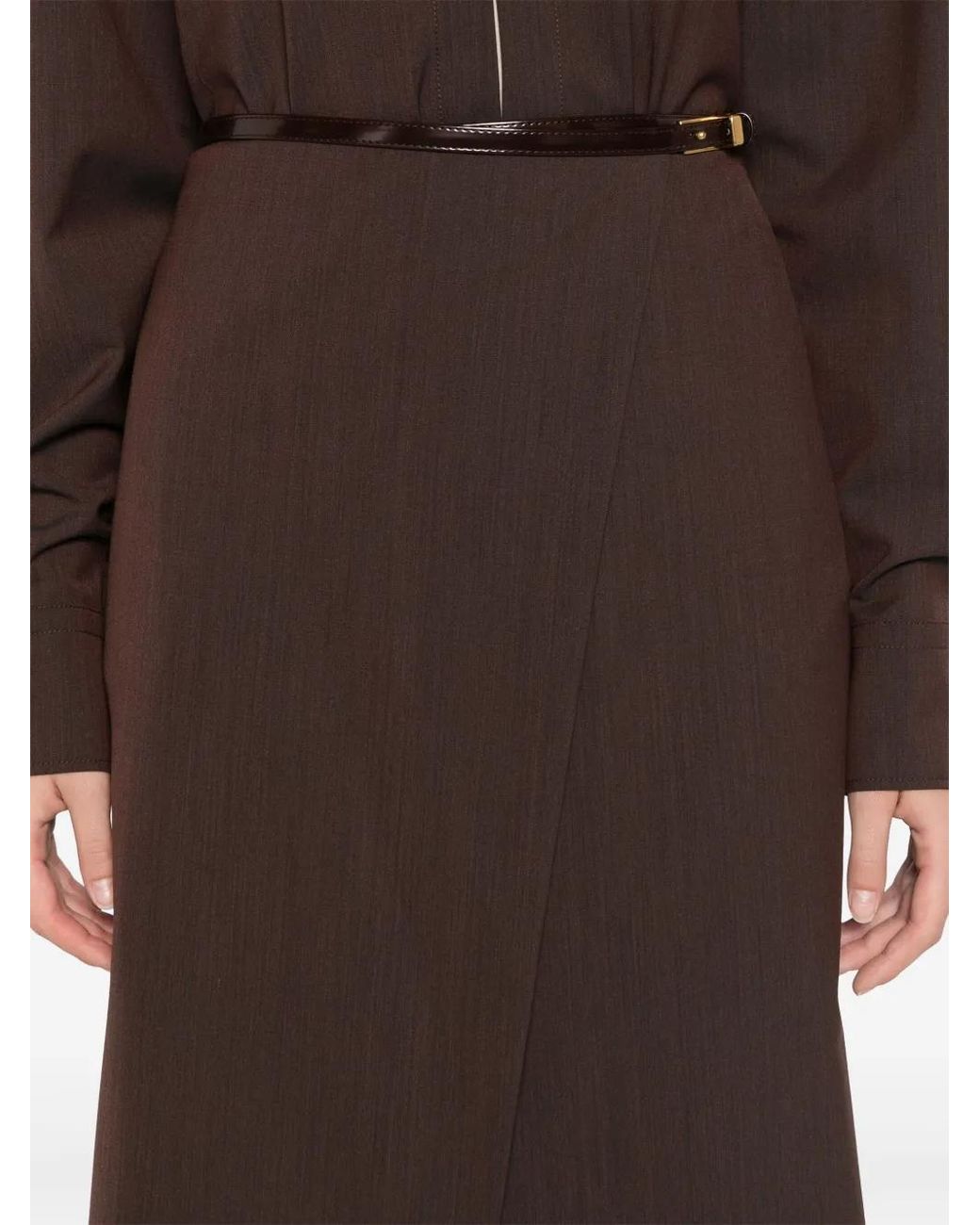 Philosophy Di Lorenzo Serafini Brown Wrap Skirt