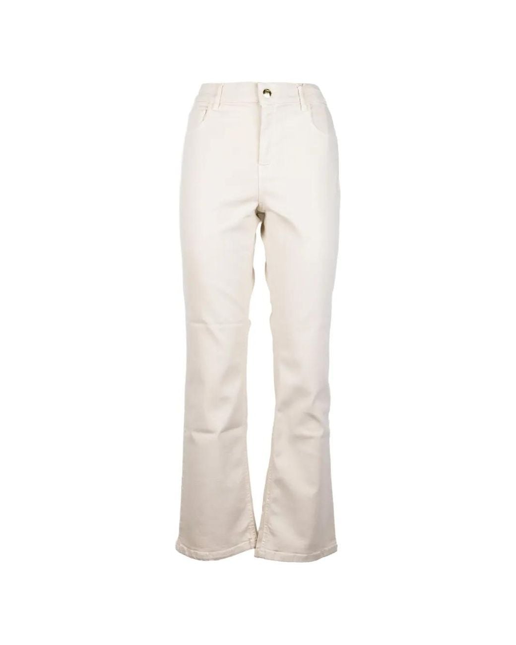 Marella White Logo-Patch Jeans