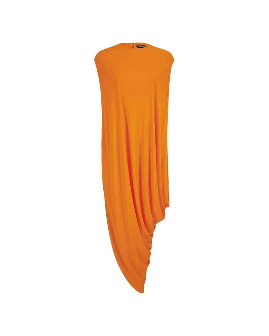 Tom Ford Orange Impossible Asymmetric Cap Sleeve Top