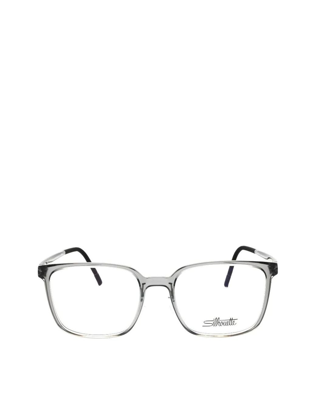 Silhouette Natural Vivid Sky Rectangle-Frame Glasses