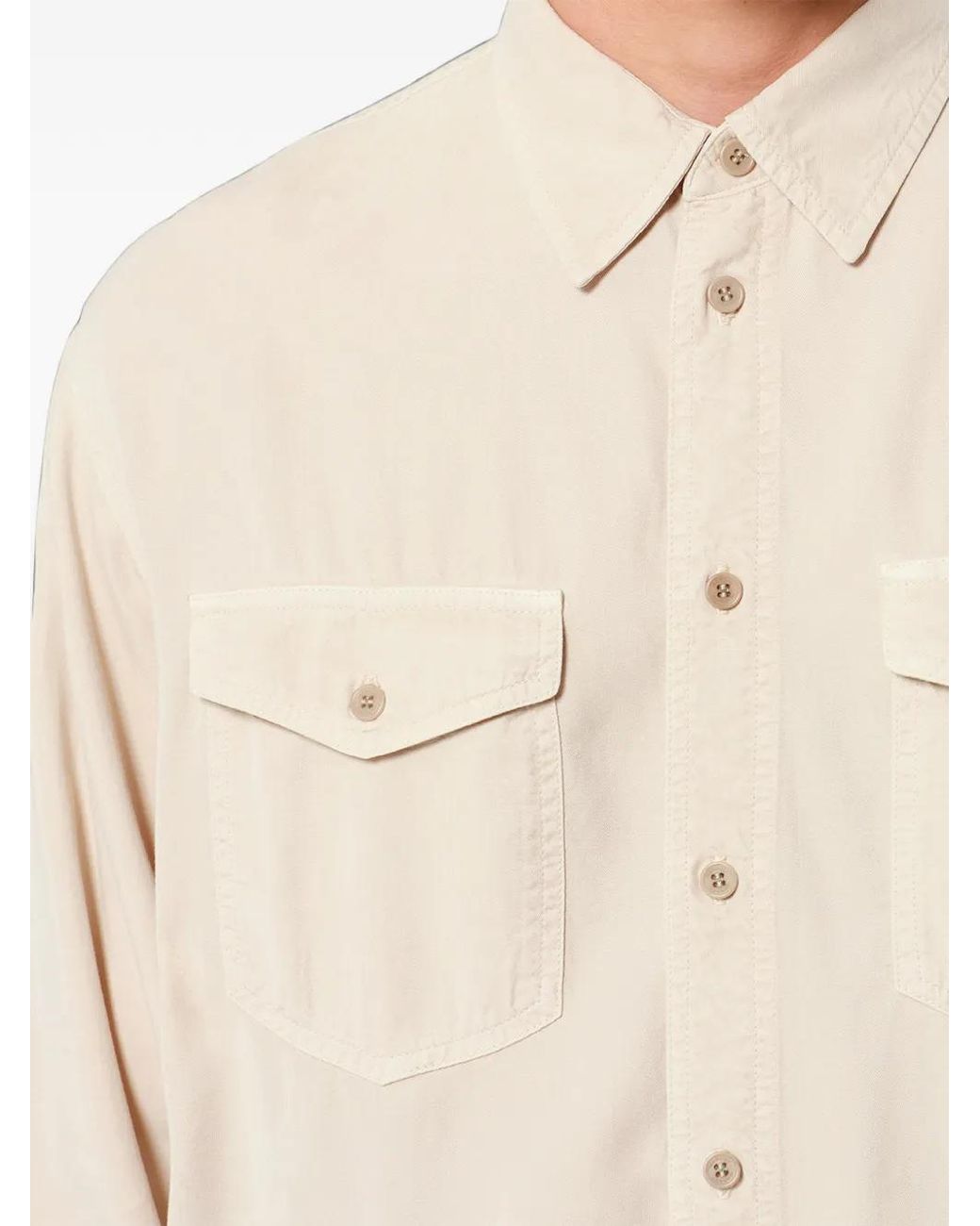 Isabel Marant Natural Saul Flap-Pocket Shirt for men