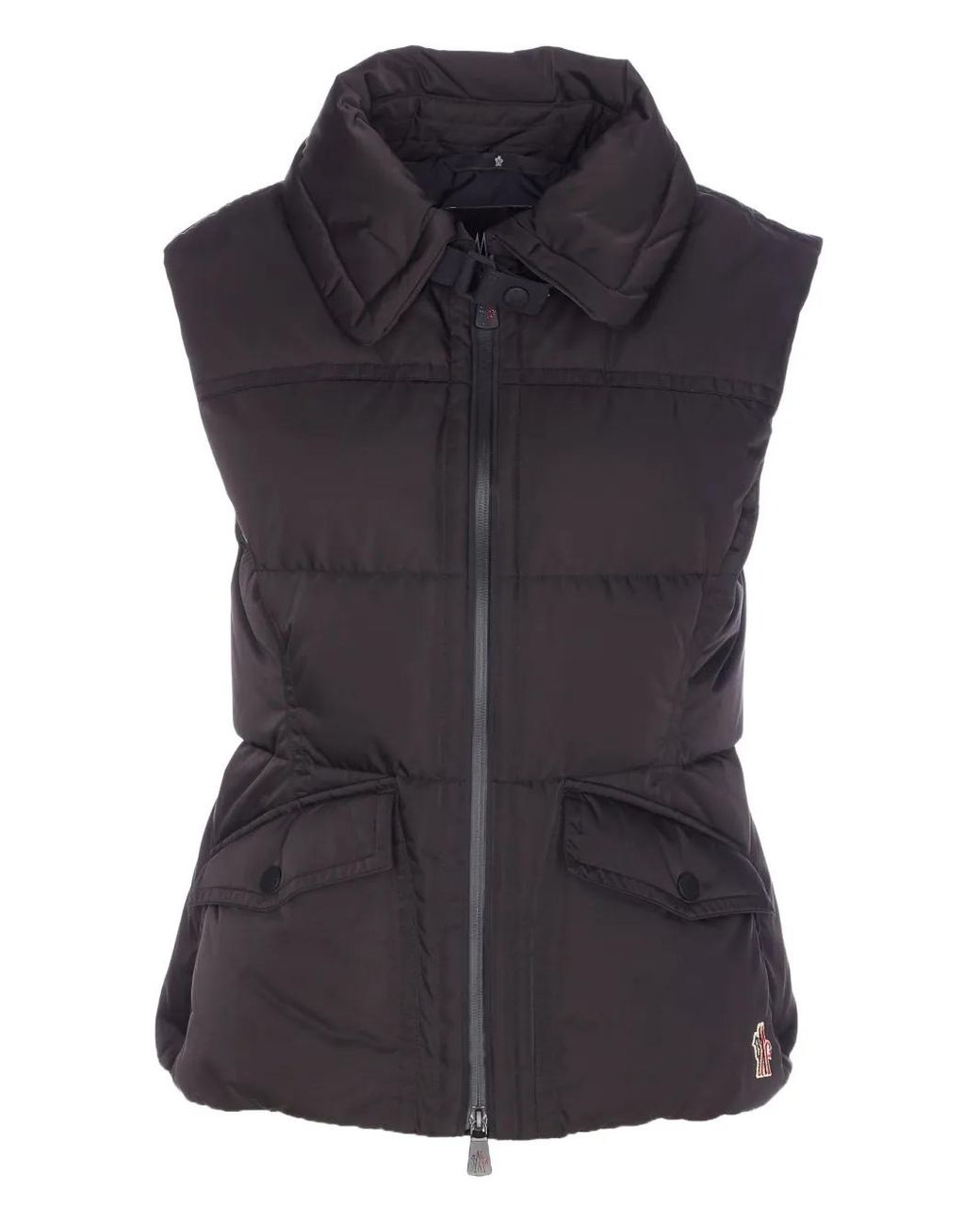 Moncler Black Polo-Collar Padded Gilet
