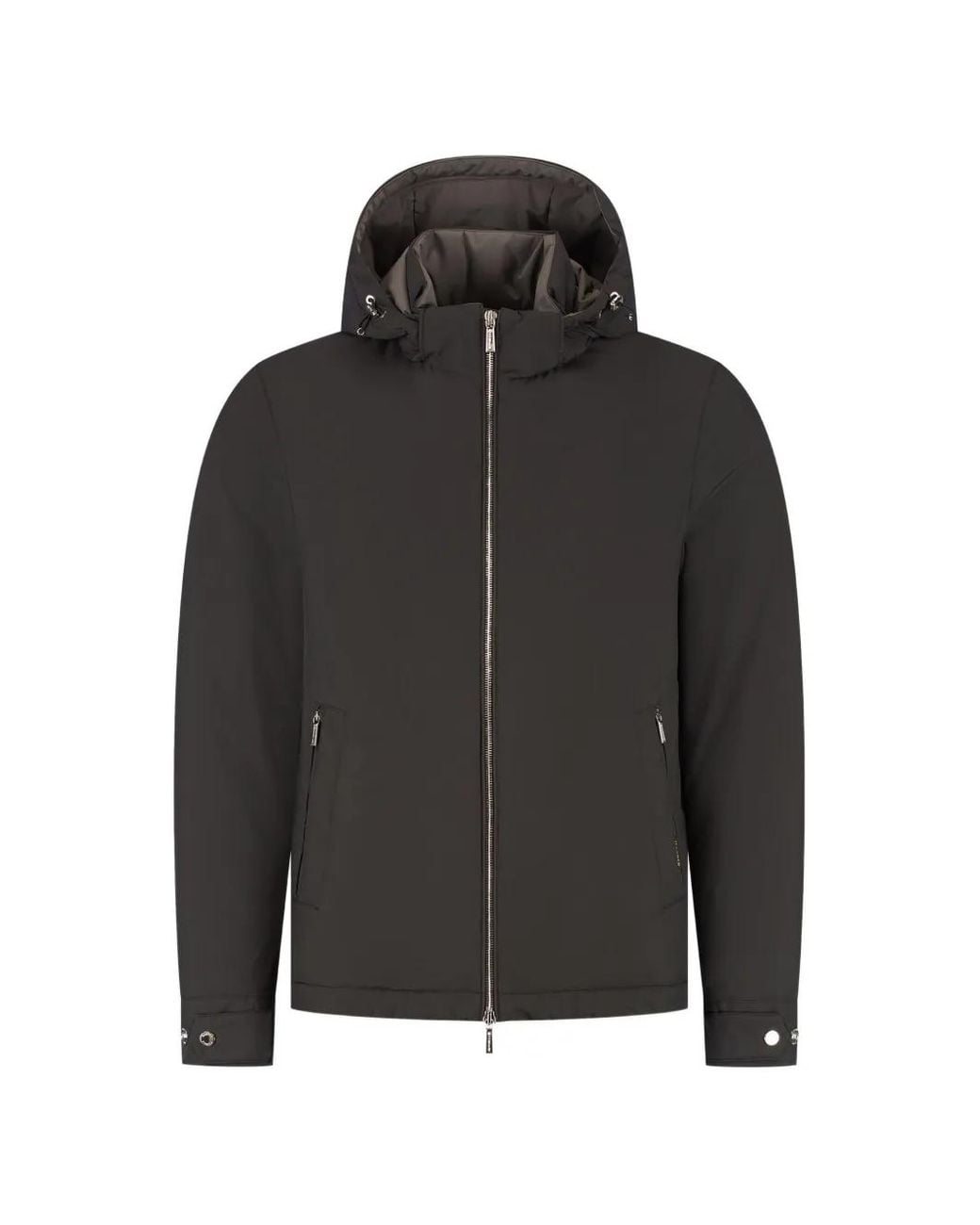 Moorer Black Hooded Jacket for men