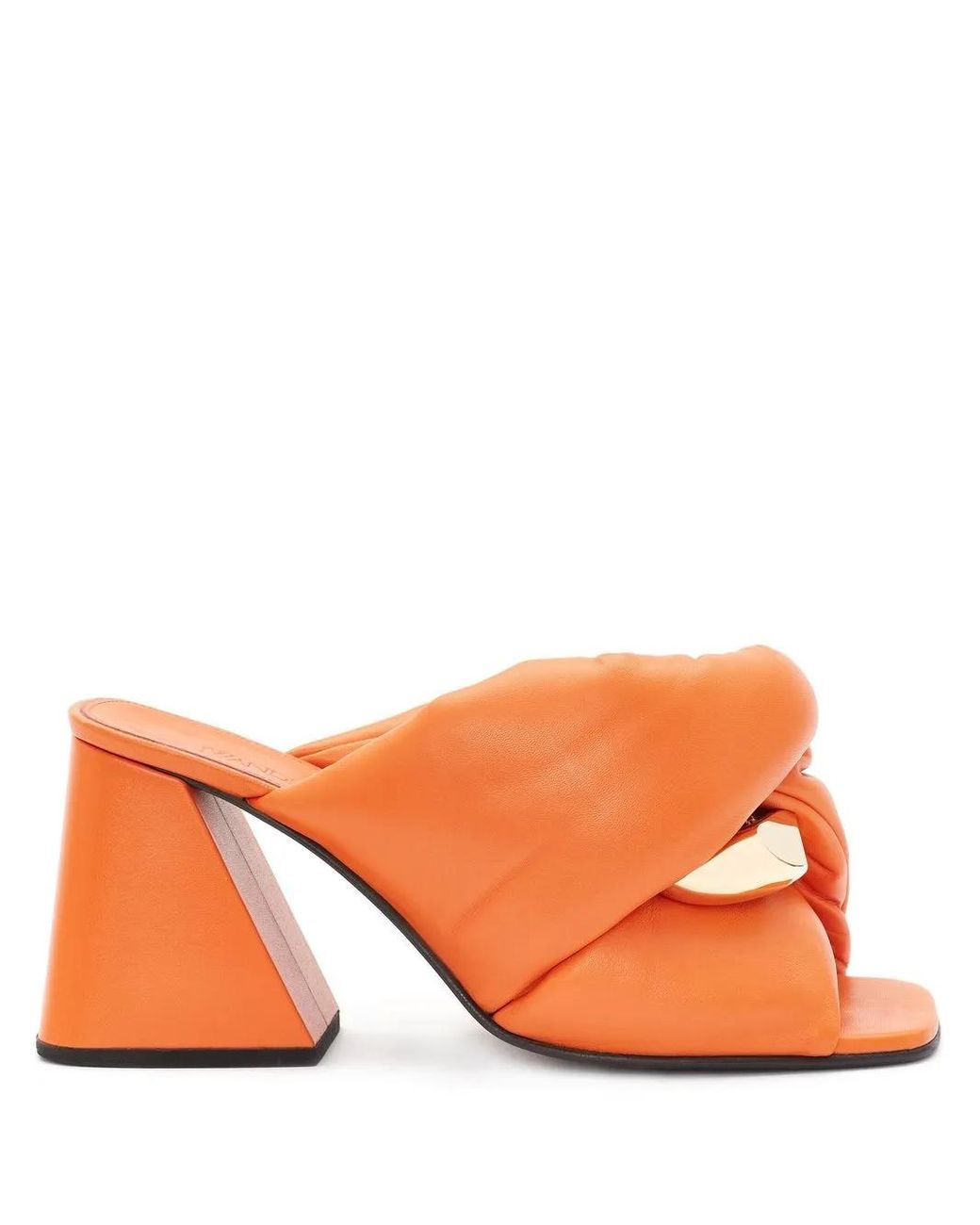 J.W. Anderson Orange Mules Chain Twist En Cuir