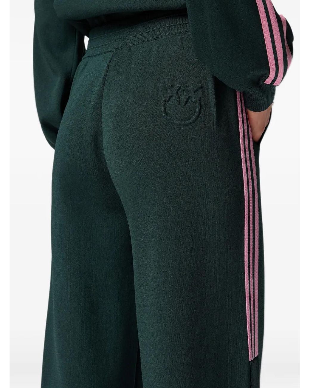 Pinko Green Side-Stripe Trousers