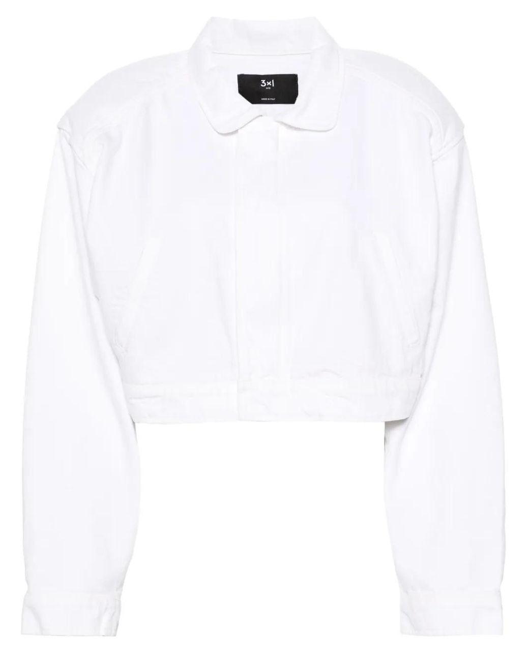 3x1 White Amelia Cropped Jacket