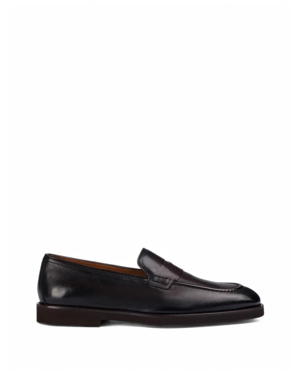 Doucal's Black Penny Leather Loafers for men