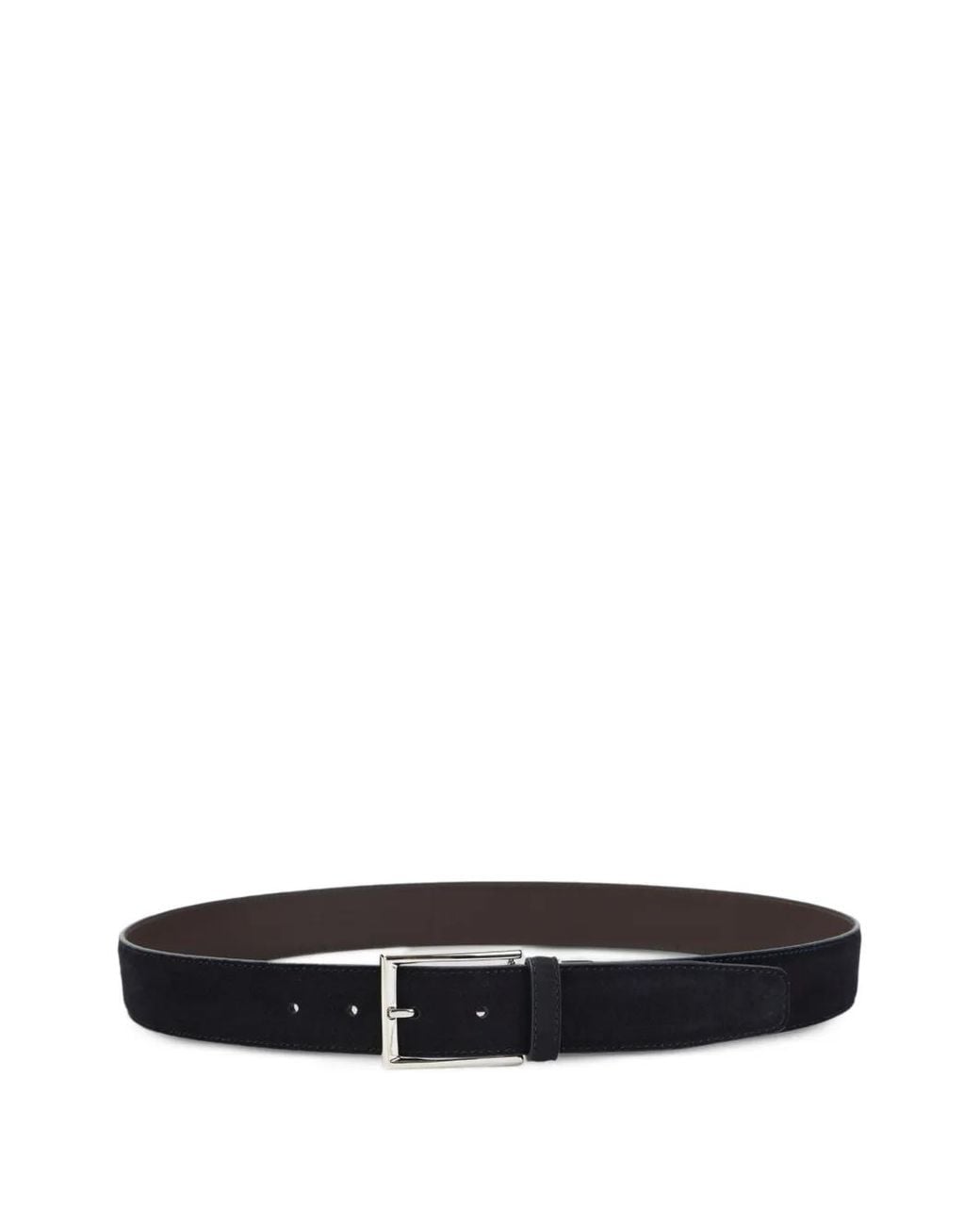 Canali White Calf Suede Reversible Belt for men