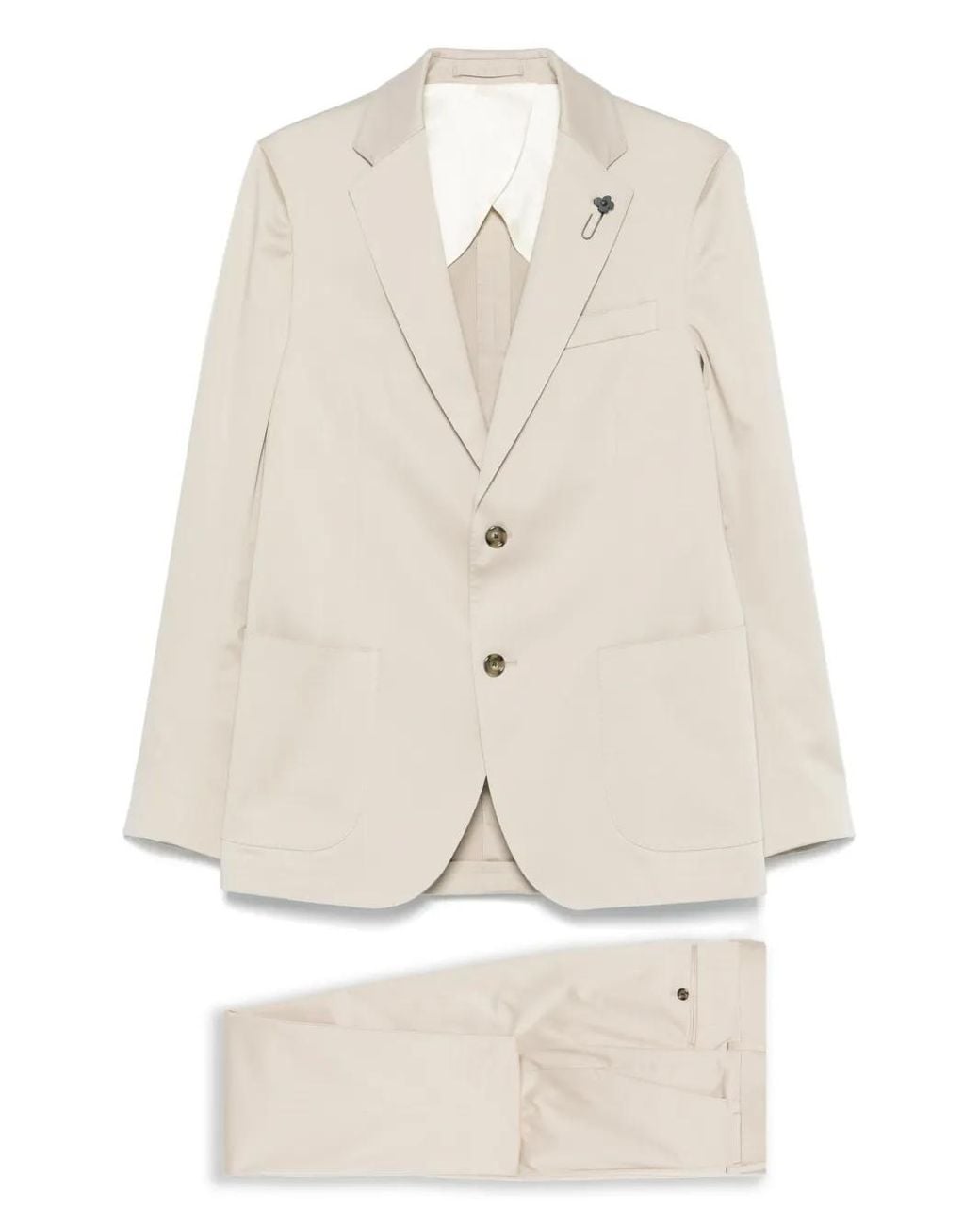 Lardini White Single-Breasted Suit for men