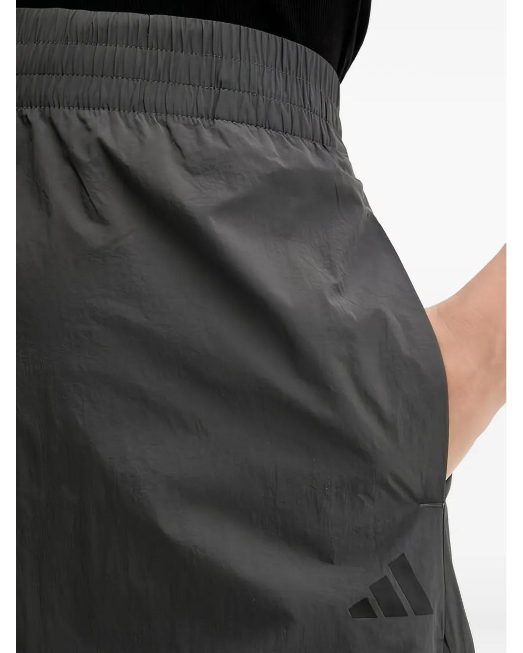 Adidas Black Logo-Embroidery Midi Skirt