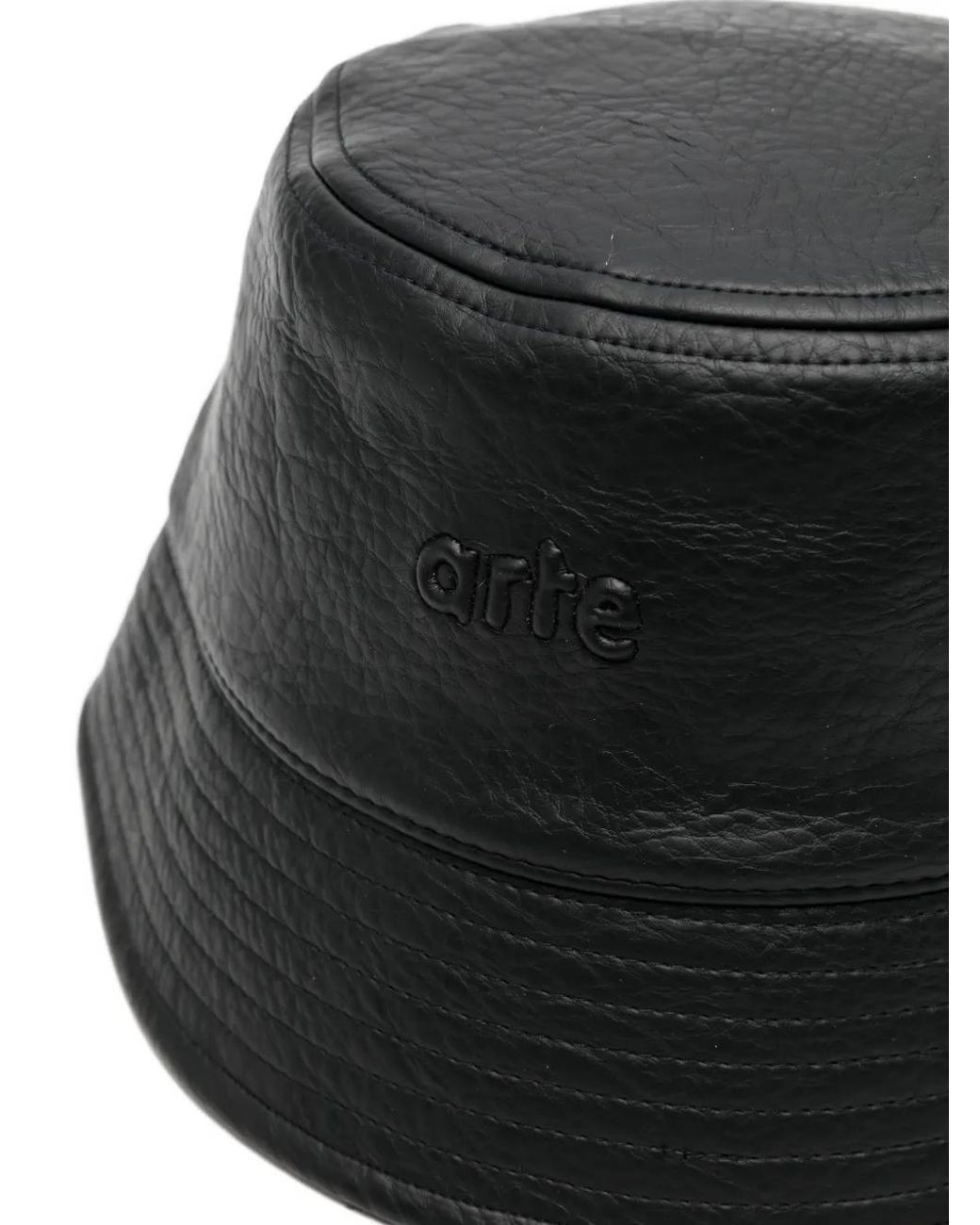 Arte' Black Embossed Bucket Beanie Hat for men
