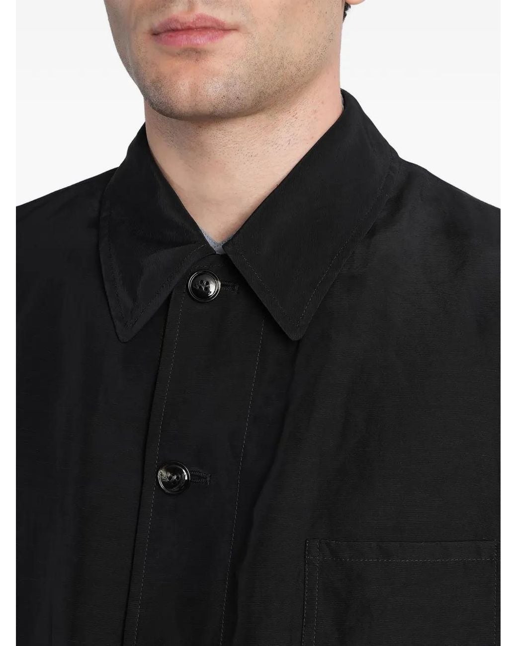 Giorgio Armani Black Buttoned Jacket for men