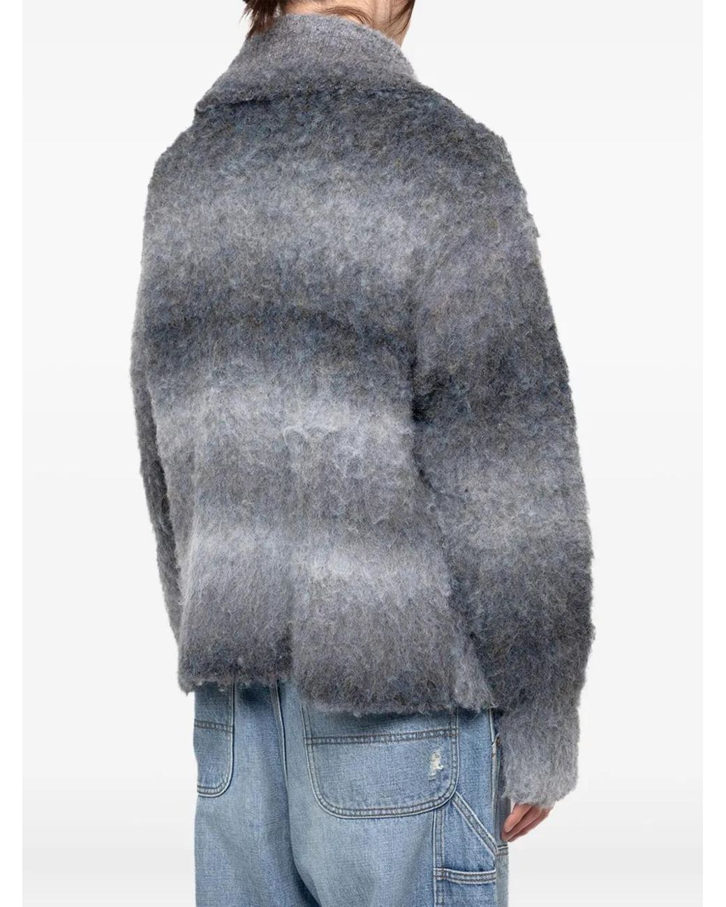 KAMIYA Gray Sailor-Collar Cardigan for men