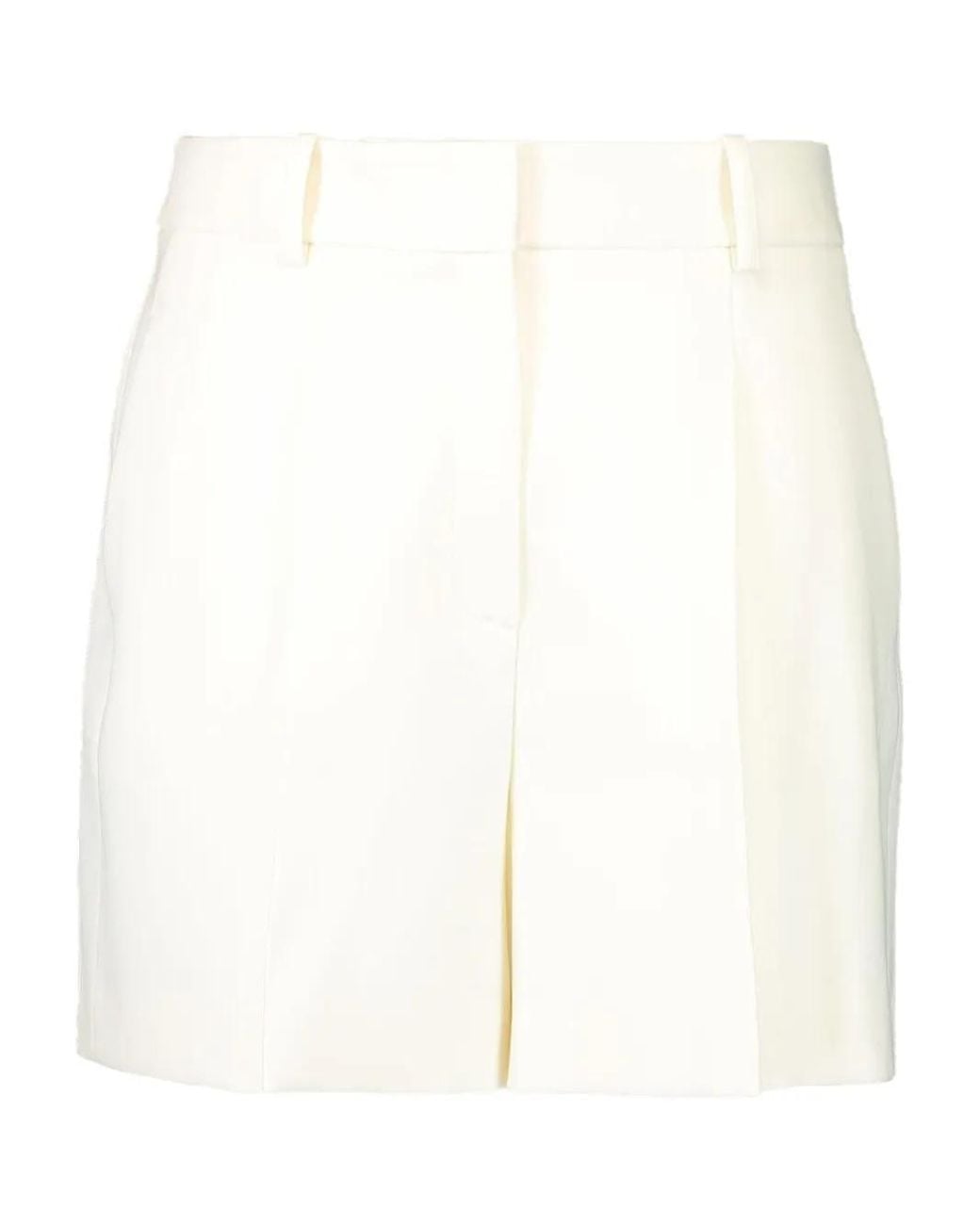 Michael Kors White Pleated Cuffed Shorts