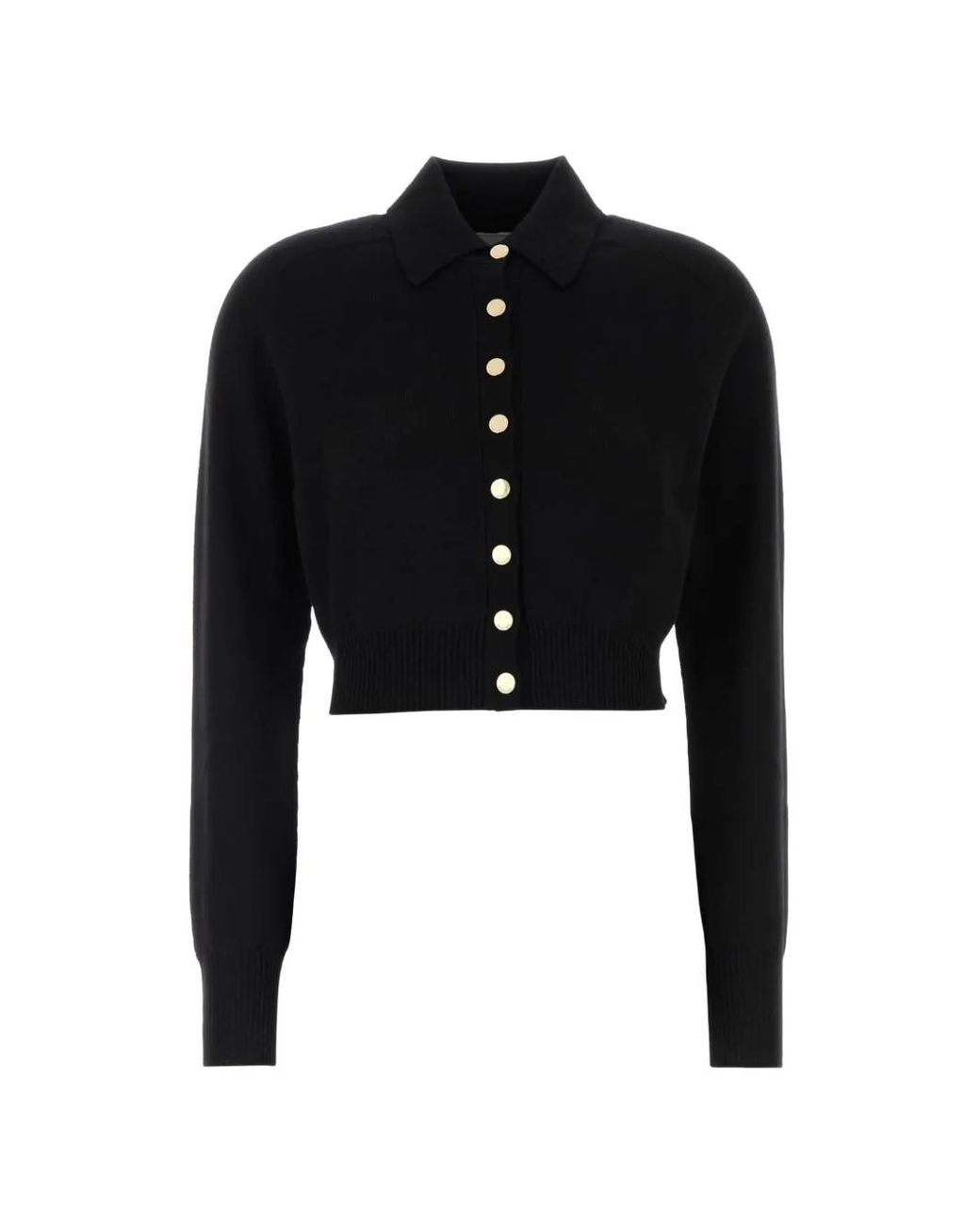 Sportmax Black Button-Front Cropped Cardigan