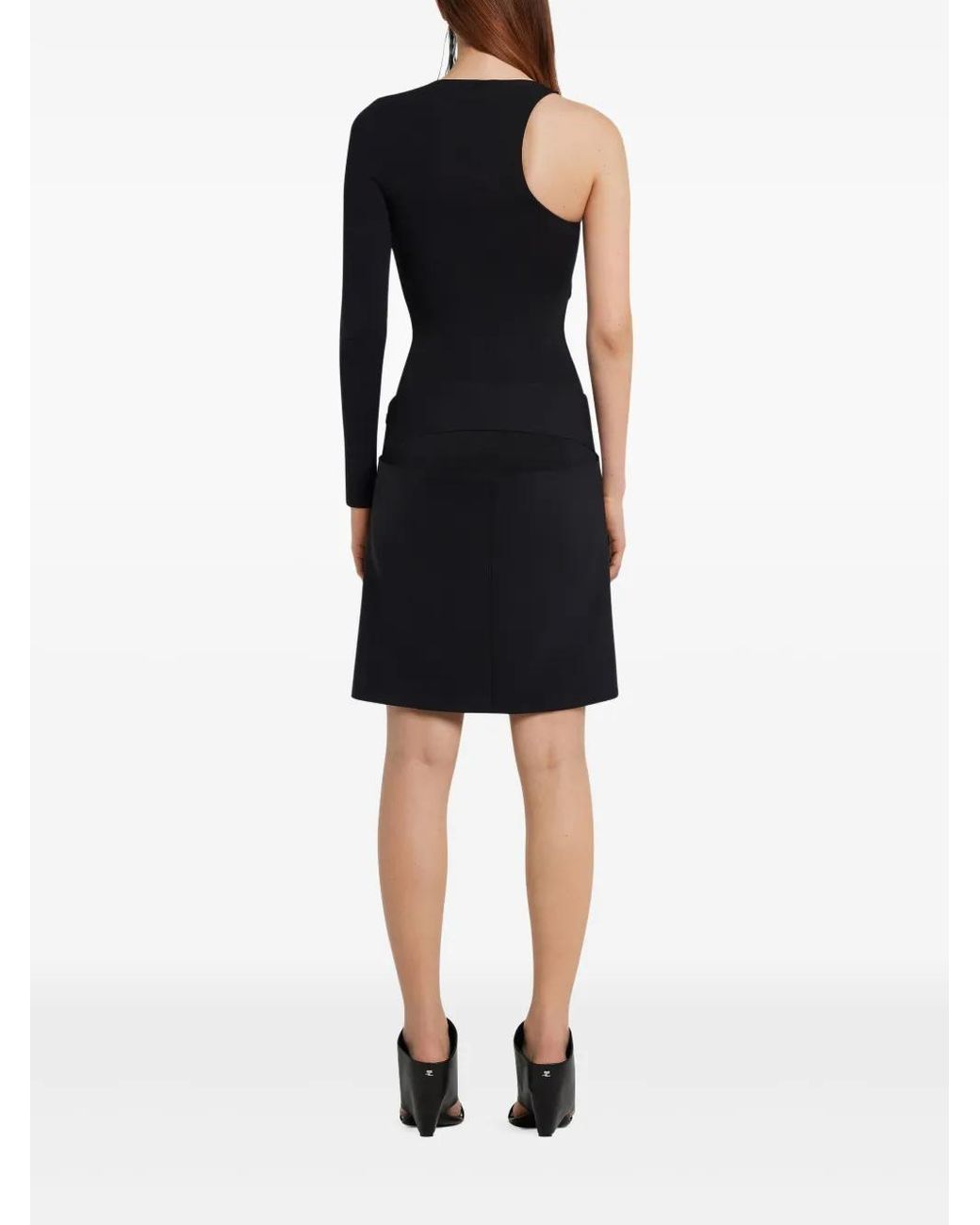 Courreges Black Courregès Top Twist Asymetrical Jersey