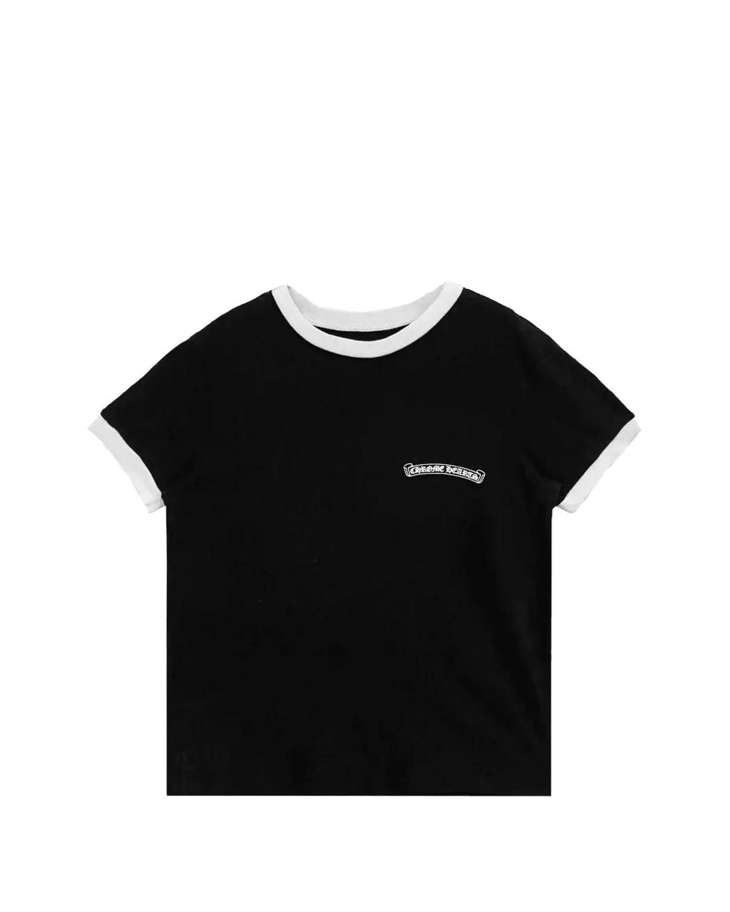 Chrome Hearts Black Horseshoe Logo-Print Ringer T-Shirt for men