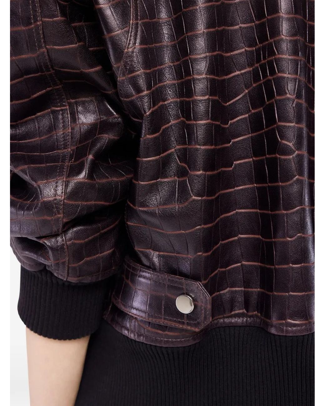 Rabanne Brown Leather Bomber Jacket