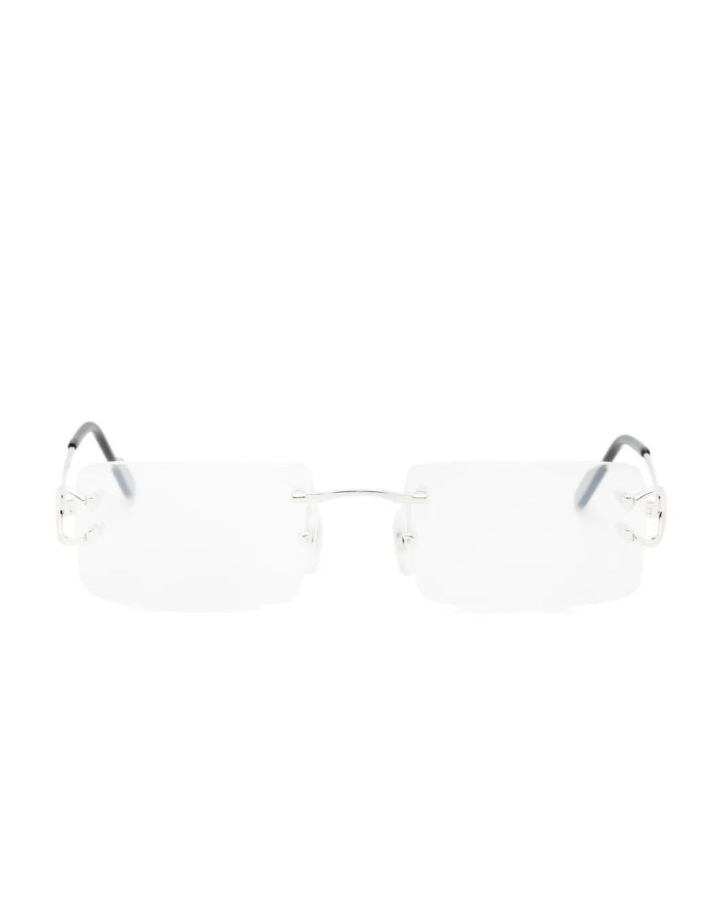 Cartier White C Rectangle-Frame Glasses