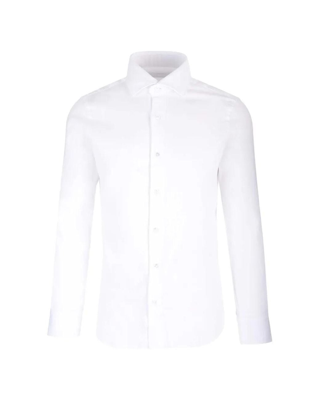 Barba Napoli White Cotton Shirt for men