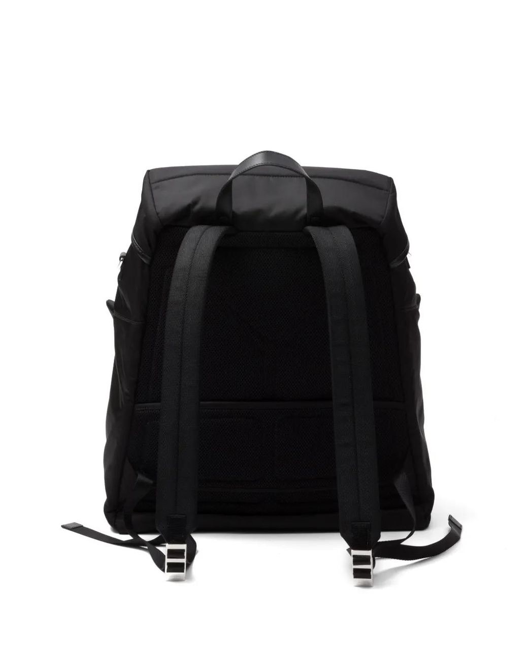 Prada Re-Nylon Rugzak Met Leren Afwerking in het Black voor heren