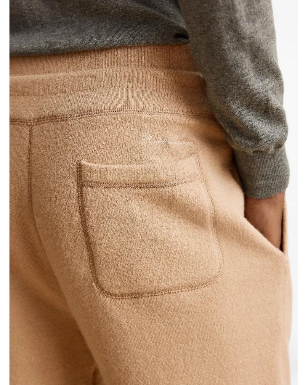 Ralph Lauren Natural Drawstring Wool-Blend Track Pants for men