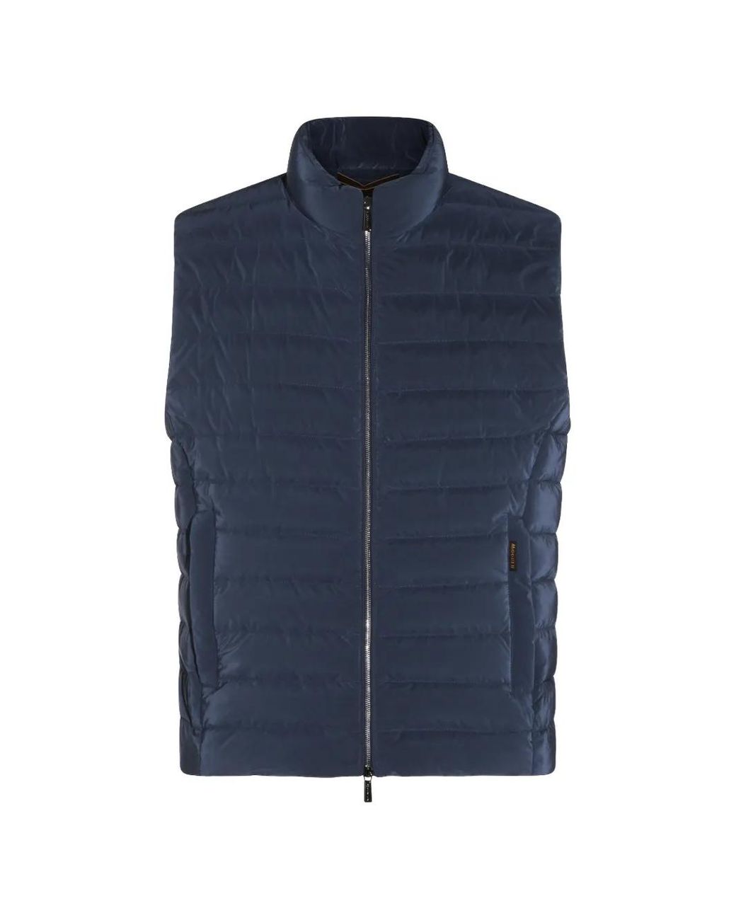 Moorer Blue Padded Zip-Up Gilet for men