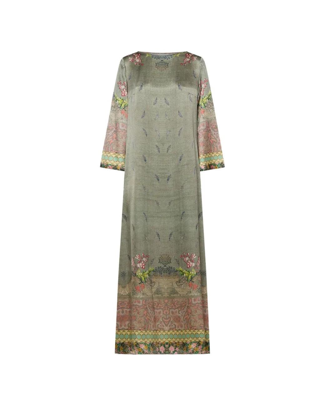 Pierre Louis Mascia Green Mutka Floral Paisley Maxi Dress