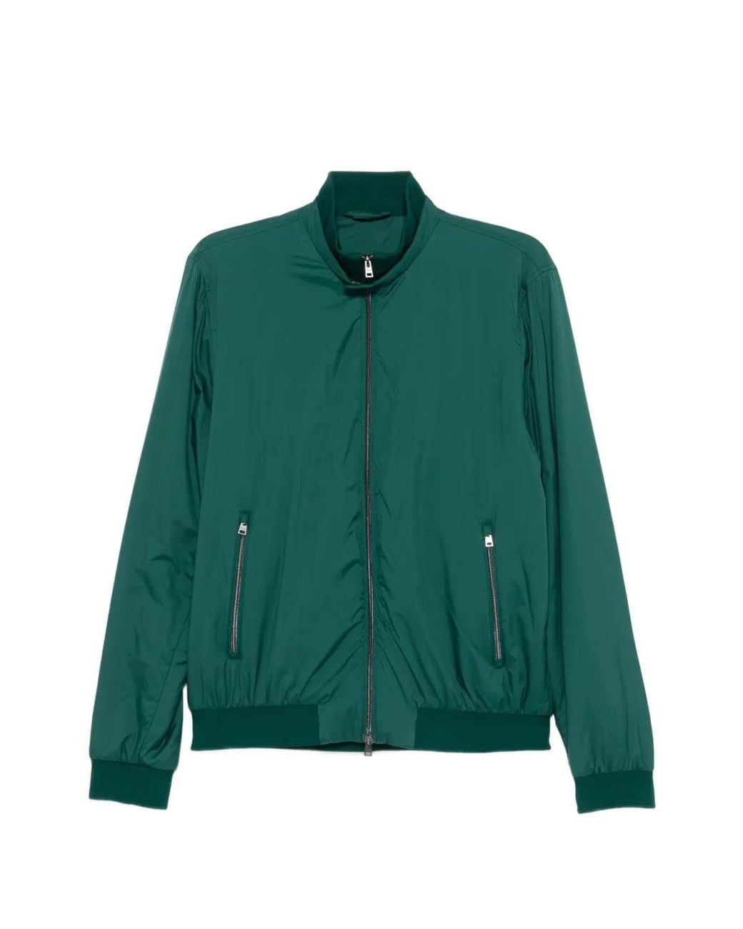Herno Green Polyamide Bomber Liscio Ecoage for men