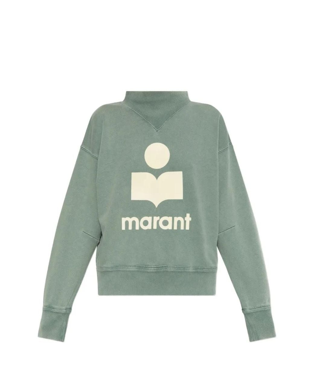 Isabel Marant Green Moby Logo-Print Sweatshirt
