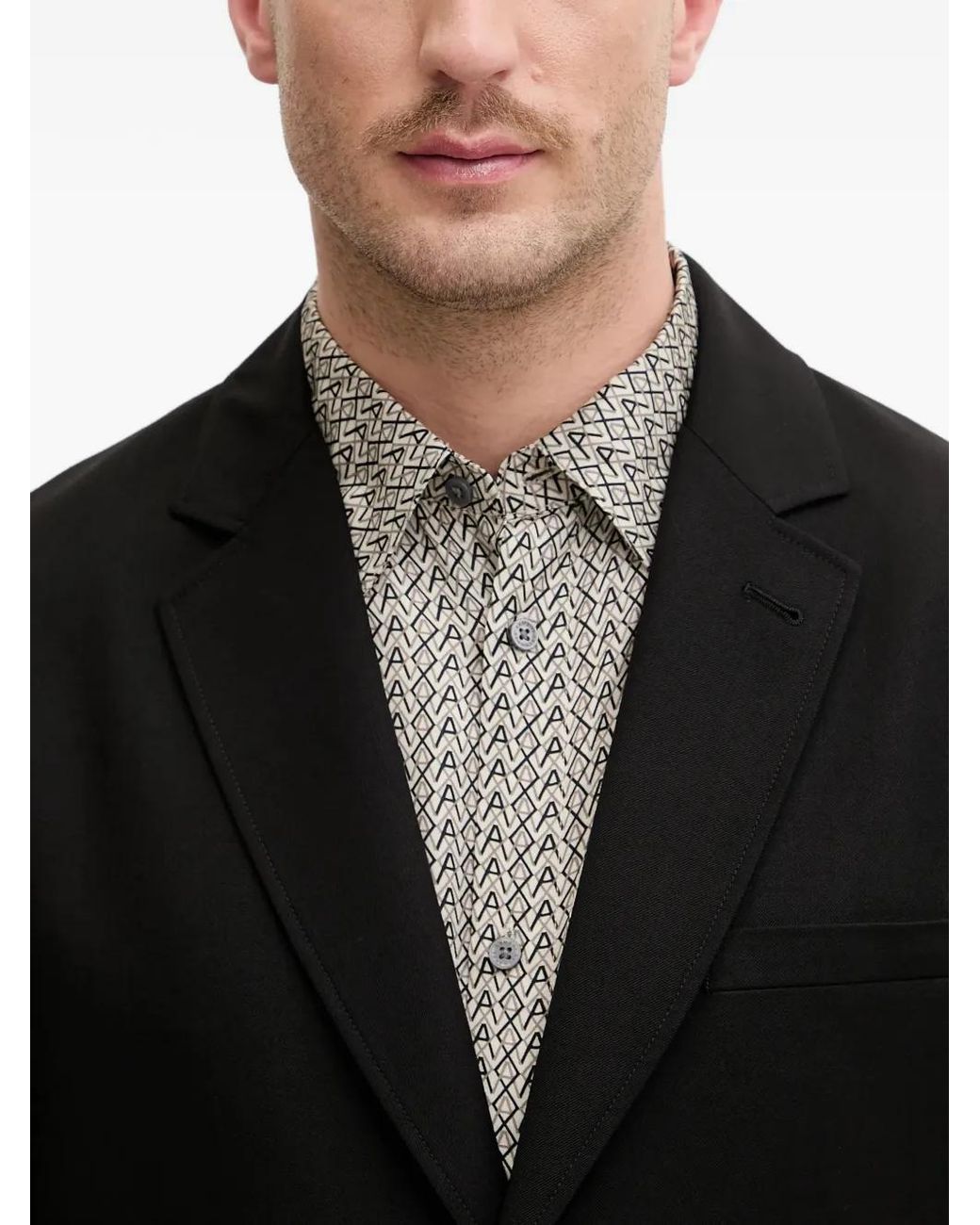 ARMANI EXCHANGE Black Buttoned Blazer for men