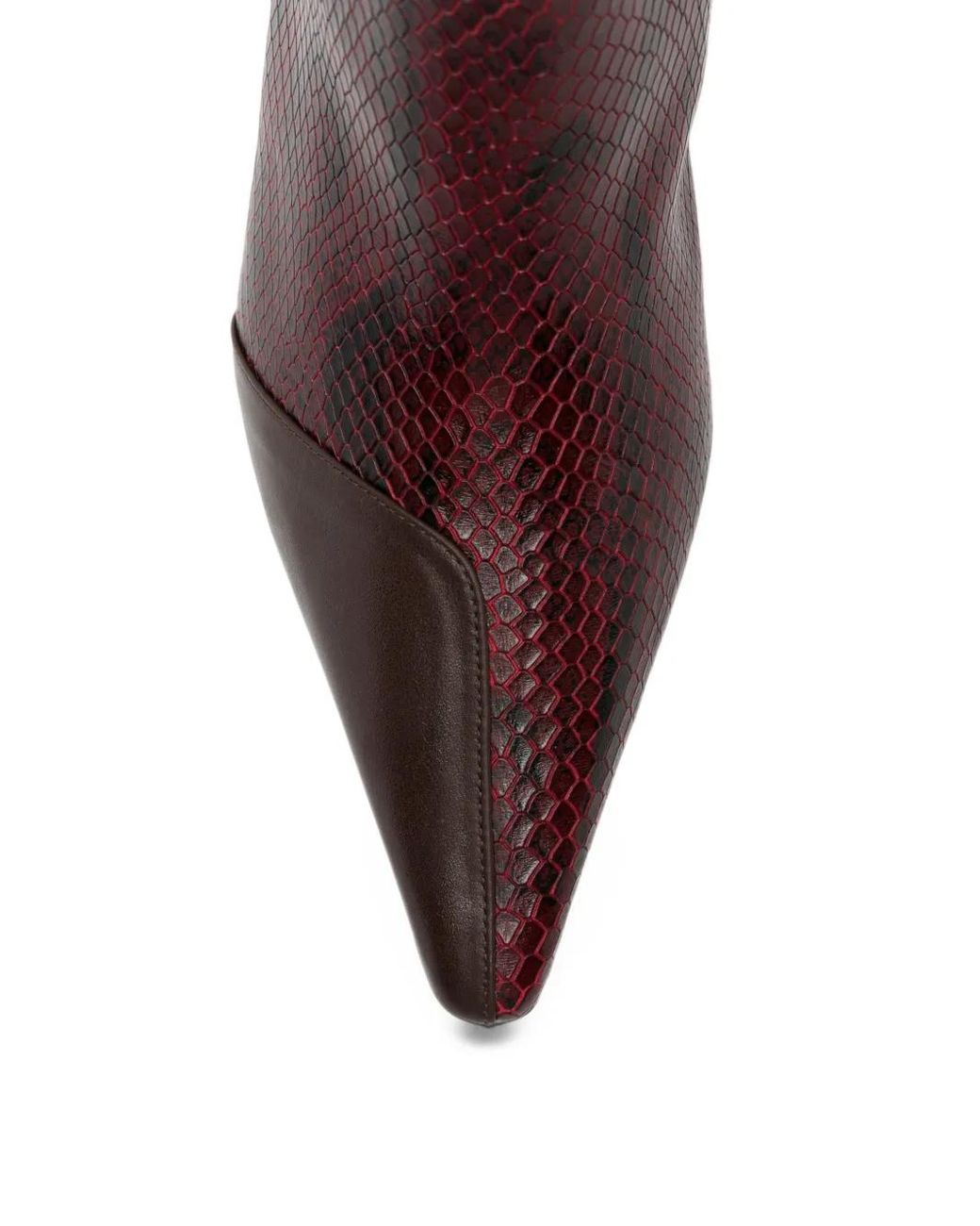 Coperni Brown Snake-Effect Leather Boots