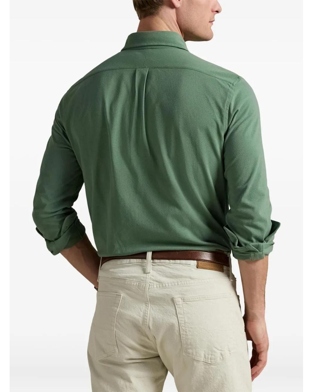 Polo Ralph Lauren Green Featherweight Mesh Shirt for men