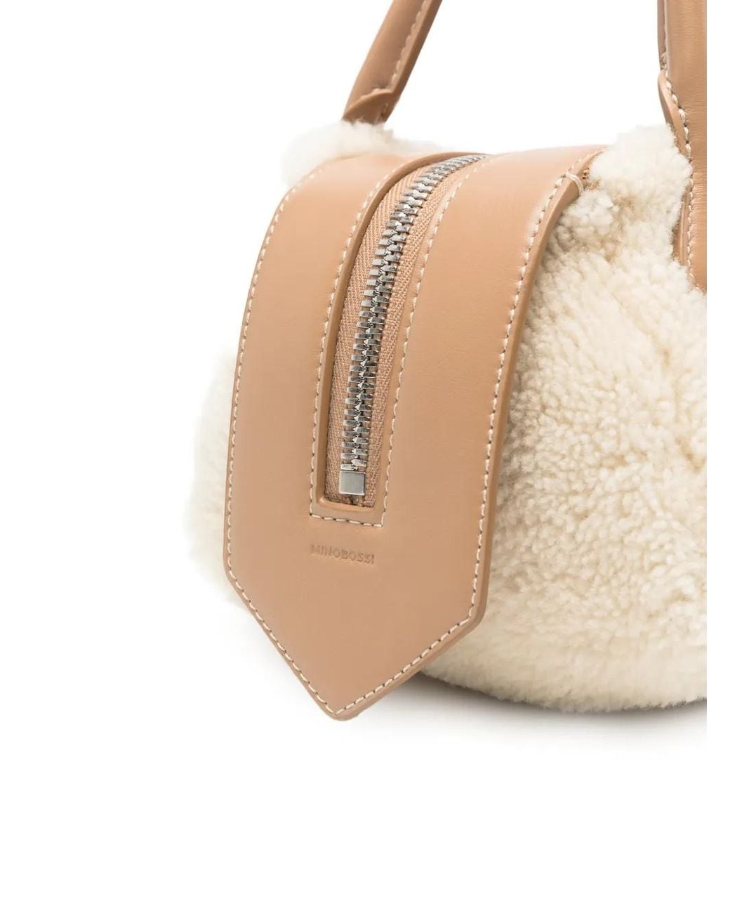 MINOBOSSI Natural Anna Shearling-Effect Tote Bag