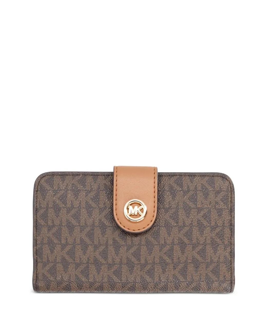 MICHAEL Michael Kors Gray Medium Monogram-Print Logo-Plaque Wallet